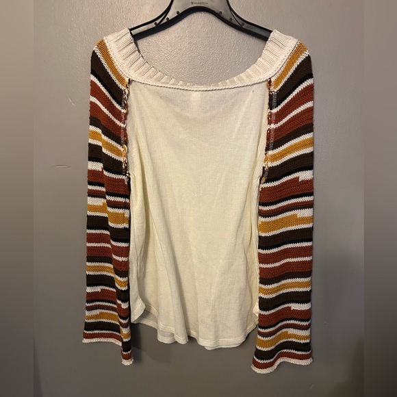 Altar’d State Shirt Striped Multicolor Long Knit Sleeve - Picture 6 of 9